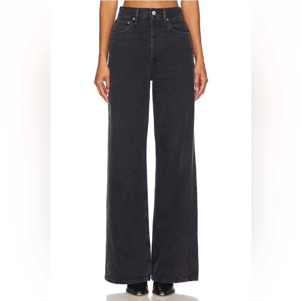 Agolde Dame High-Rise Wide Leg Jeans in Hitch